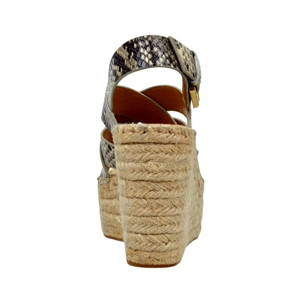 Marc Fisher Wedges Espadrille Snake Print Leather Platform Mlalenni